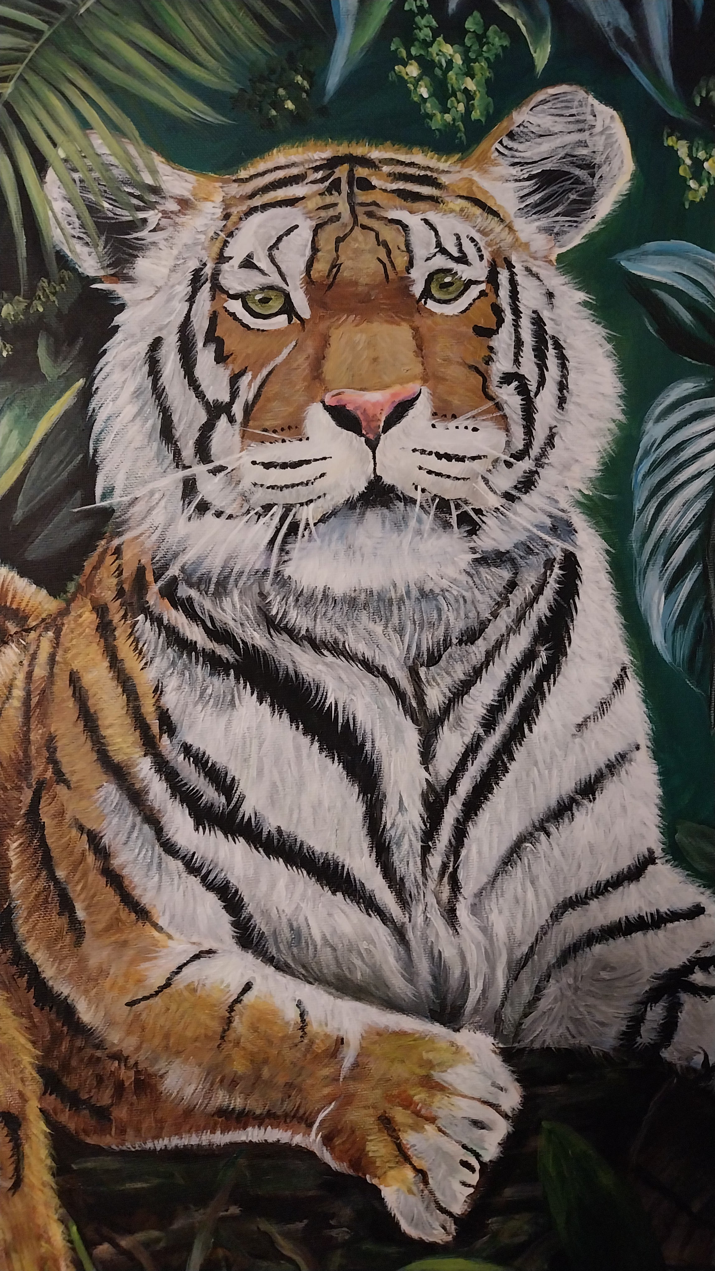 Flüsterkraft im Orchideenschirm, Acryl auf Leinwand 100x70cm/ 39.4x27.6´