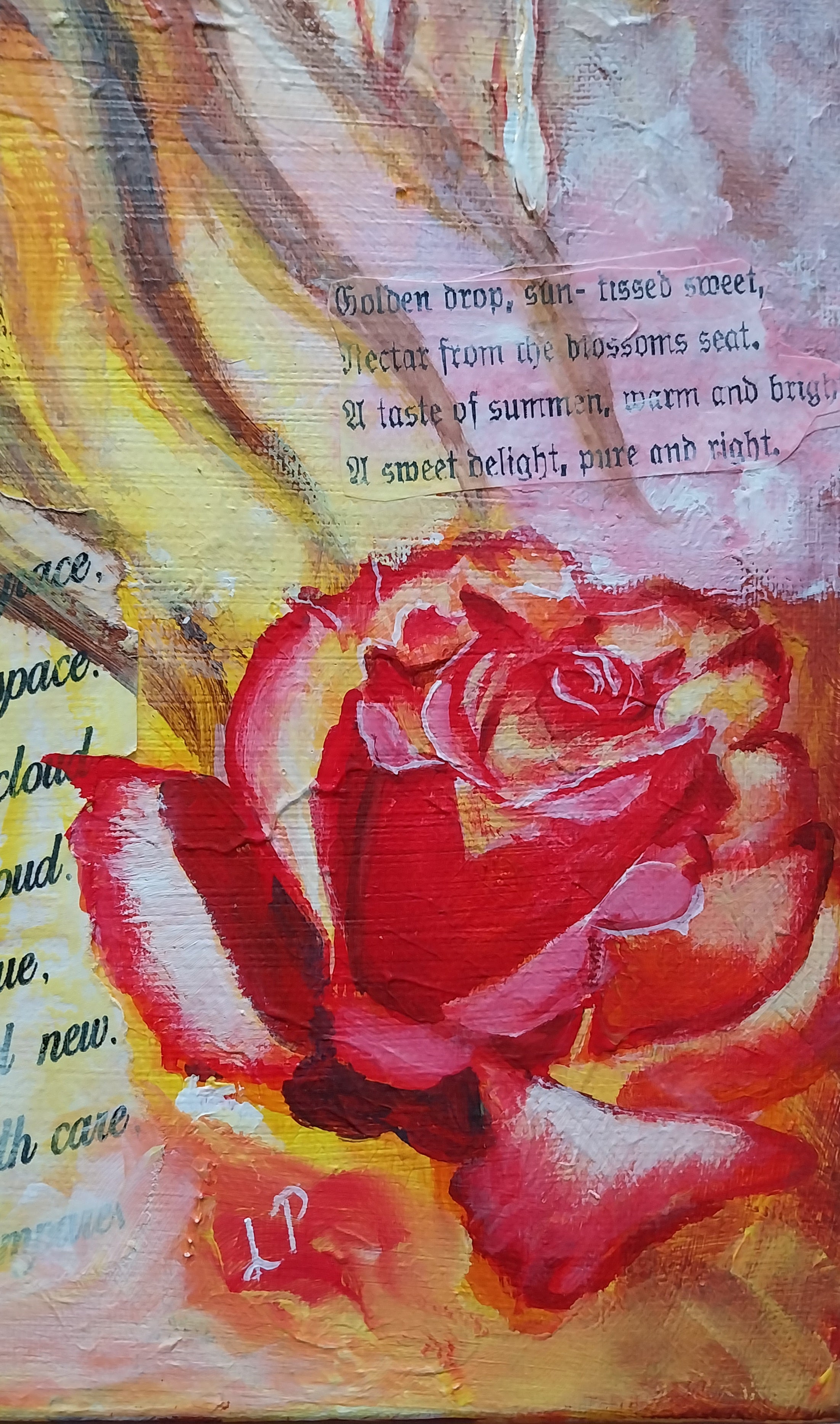 Bienenkönigin,  Frauenporträt Fantasie Original Gemälde, 40x40cm/ 15.7x 15.7inch